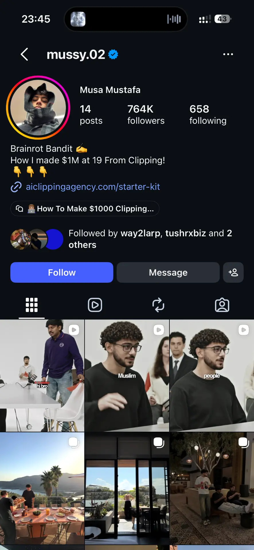 Instagram account selling courses